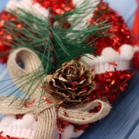 Украшение ёлочное "Новогодний леденец" 18х7,5 см, красно-белый Украшение ёлочное "Новогодний леденец" 18х7,5 см, красно-белый