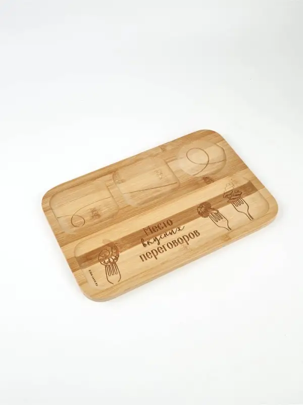 Менажница прямоугольная &laquo;Вилочки&raquo;, бамбук