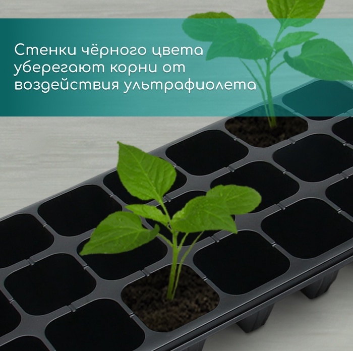 Кассета для выращивания рассады Greengo на 21 ячейку, по 250 мл, из пластика, 54 &times; 28 &times; 10 см