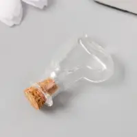 Маленькая стеклянная баночка &laquo;Бутылочка: сердце с пробкой &raquo;, для творчества и декора, 0.8&times;1.9&times;2.7 см