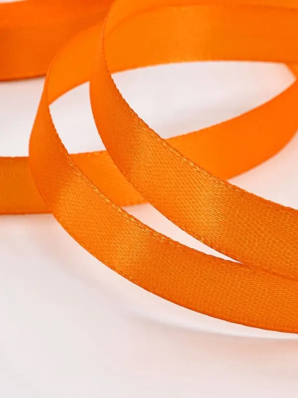 Лента атласная, 12 мм, 23&plusmn;1 м, ярко-оранжевая №25