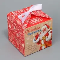 Коробка подарочная новогодняя складная &laquo;Новогодняя посылка&raquo;, 12 х 12 х 12 см