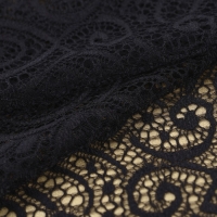 Кружевная эластичная ткань, 180 мм &times; 23 &plusmn; 1 м, цвет чёрный