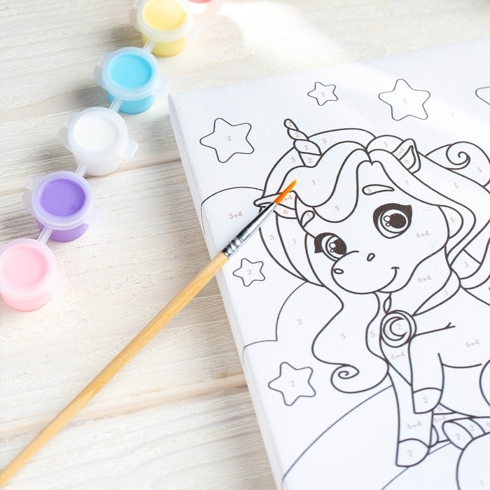 Картина по номерам для детей &laquo;Единорог на радуге&raquo;, 21 х 15 см