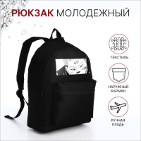 Рюкзак школьный на молнии «Аниме», наружный карман, цвет чёрный Рюкзак школьный на молнии «Аниме», наружный карман, цвет чёрный