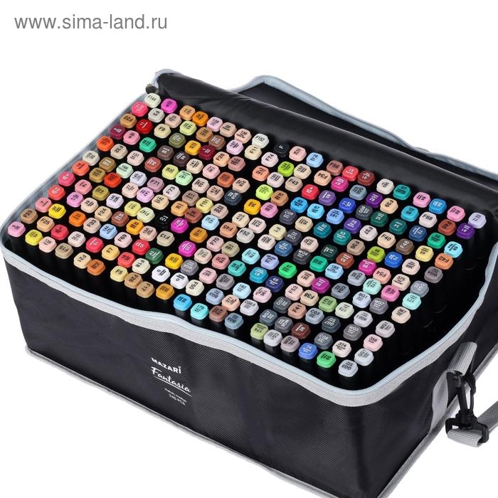 Маркеры для скетчинга двусторонние Mazari Fantasia, 240 цветов, (2 маркера-блендера)