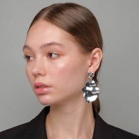 Серьги металл &laquo;Атмосфера&raquo; кувшинка, цвет серебро