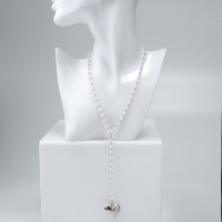 Кулон с жемчугом &laquo;Сердце&raquo; макси цвет серебро, 40см