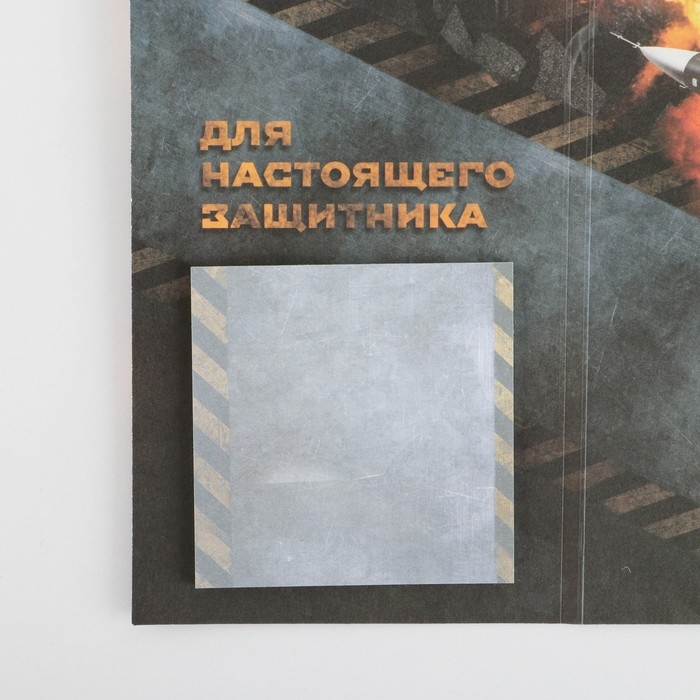 Подарочный набор &laquo;23 февраля&raquo;: ручка пластик с фигурным клипом и стикеры