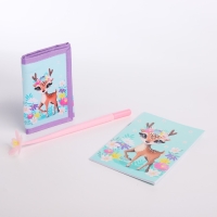 Подарочный набор для девочки &laquo;Оленёнок&raquo;, кошелёк, блокнот, ручка