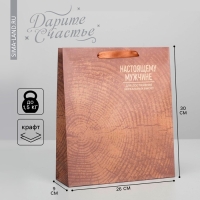 Пакет подарочный крафтовый вертикальный, упаковка, &laquo;Нереальных высот&raquo;, M 25.5 х 30 х 9 см