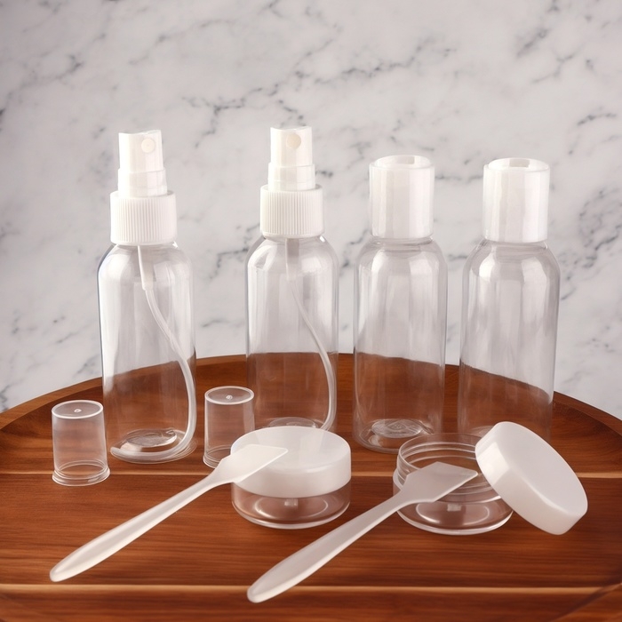 Набор для хранения, в чехле, 8 предметов, цвет белый/прозрачный Набор для хранения, в чехле, 8 предметов, цвет белый/прозрачный