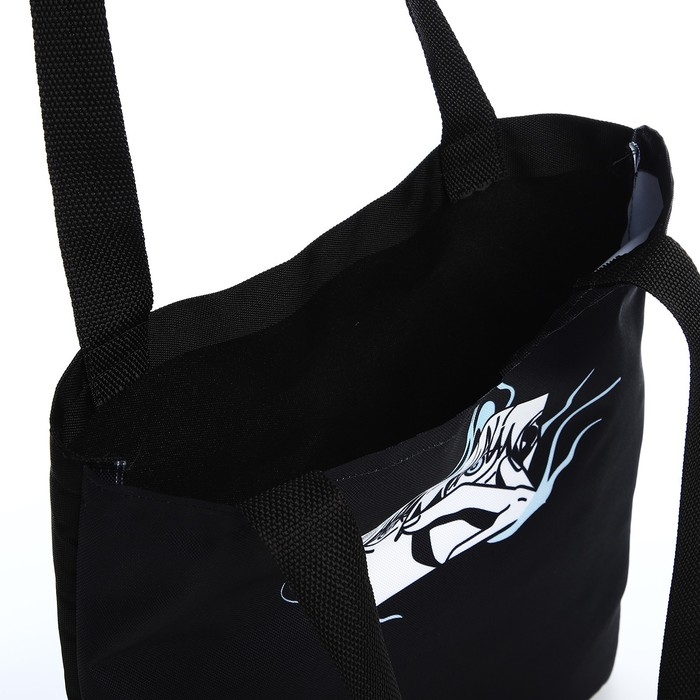 Шопер &laquo;Аниме&raquo; 35х0.5х40 см, отд без молнии, без подклада, чёрный