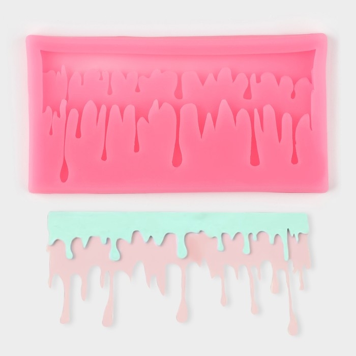 Молд &laquo;Оттепель&raquo;, силикон, 12,5&times;6,5&times;1 см, цвет розовый