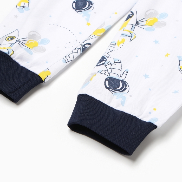 Пижама для мальчика (лонгслив/брюки), цвет белый/космонавты, рост 110 см Пижама для мальчика (лонгслив/брюки), цвет белый/космонавты, рост 110 см