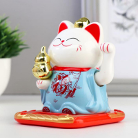 Маятник настольный антистресс &laquo;Кот баюн с иероглифами карьера, решимость, долголетие&raquo;, пластик, 9.5&times;9.5&times;8.3 см