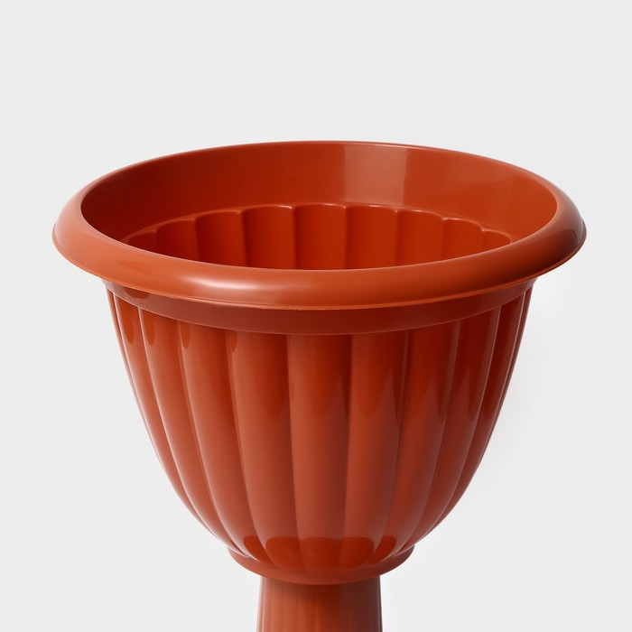 Кашпо уличное на ножке высокий «Жасмин», 12 л, цвет коричневый Кашпо уличное на ножке высокий «Жасмин», 12 л, цвет коричневый