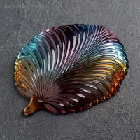 Блюдо стеклянное сервировочное &laquo;Жар птица&raquo;, фигурное, 20,5&times;16,5 см