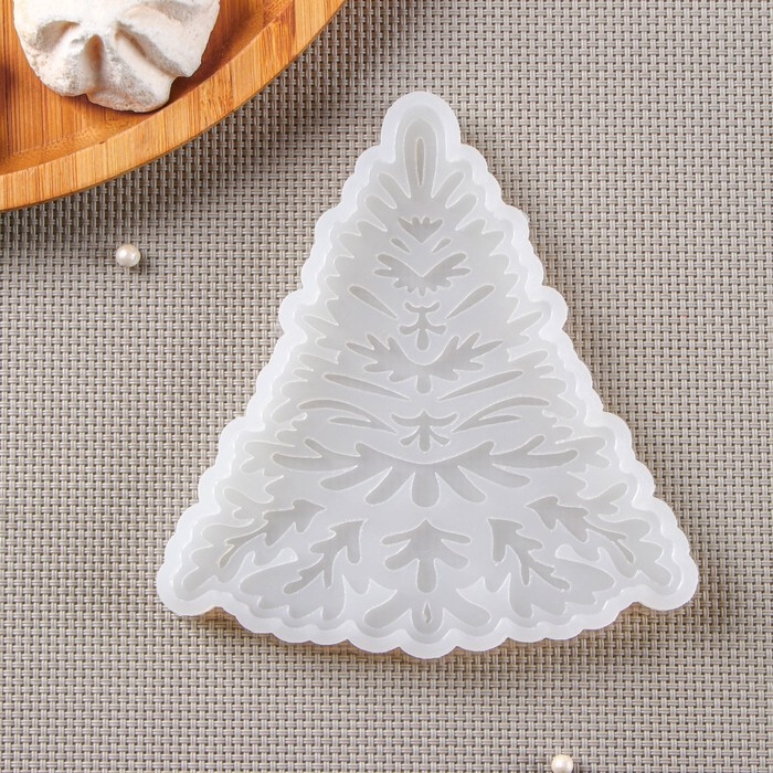 Силиконовый молд &laquo;Узорная ёлка&raquo;, 12,5&times;12 см, цвет прозрачный