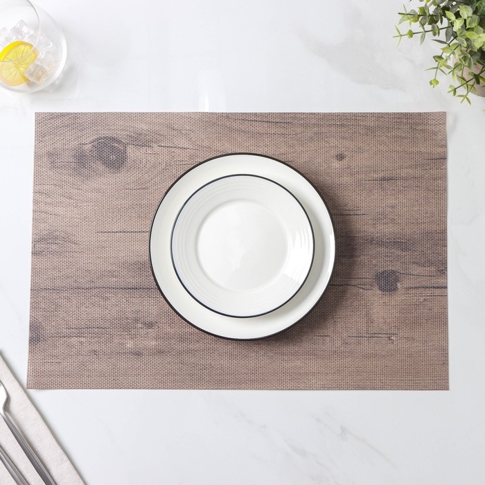 Салфетки сервировочные на стол Доляна &laquo;Дерево&raquo;, 4 шт, 45&times;30 см, цвет коричневый