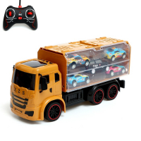 Грузовик радиоуправляемый &laquo;Автовоз&raquo;, с 5 машинками, работает от аккумулятора, цвет жёлтый