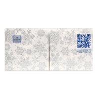 Новогодние салфетки бумажные Art Bouquet &laquo;Серебряные снежинки&raquo;, 2 слоя, 20х20 см, 250 шт.