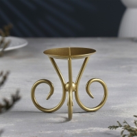 Подсвечник "Весел Н" металл на одну свечу, 9,5х7,6 см, золотой