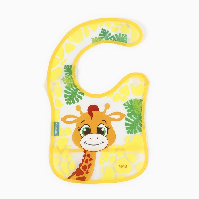 Нагрудник для кормления &laquo;Жирафик Лило&raquo; непромокаемый на липучке, с карманом