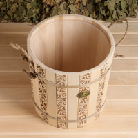 Запарник из липы, 18 л, пластиковая вставка, ручка-веревка (Рисунок 1) Запарник из липы, 18 л, пластиковая вставка, ручка-веревка (Рисунок 1)