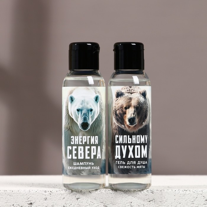 Подарочный набор косметики &laquo;Сильному духом&raquo;, гель для душа и шампунь для волос, 2 х 100 мл, Новый Год