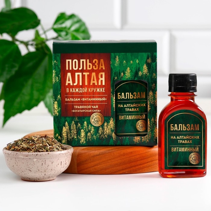 Подарочный набор &laquo;Польза Алтая&raquo;: сбор трав 20 г., безалкогольный бальзам 100 мл.