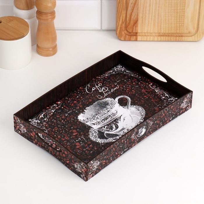 Поднос с ручками Поднос с ручками "Breakfast", деревянный, 30х20х4,5см