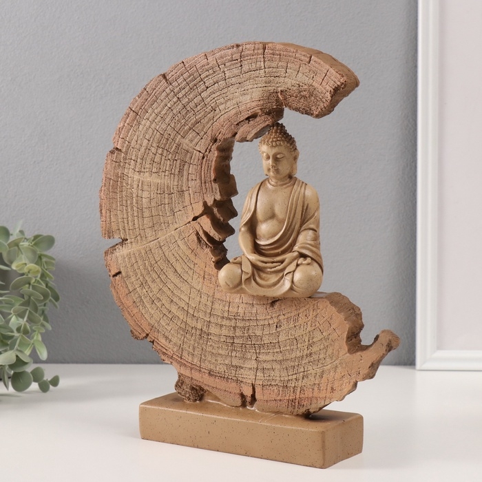 Сувенир полистоун Сувенир полистоун "Будда - Мудра Дхьяна - медитация в разрезе дерева" 6,5х27х27 см