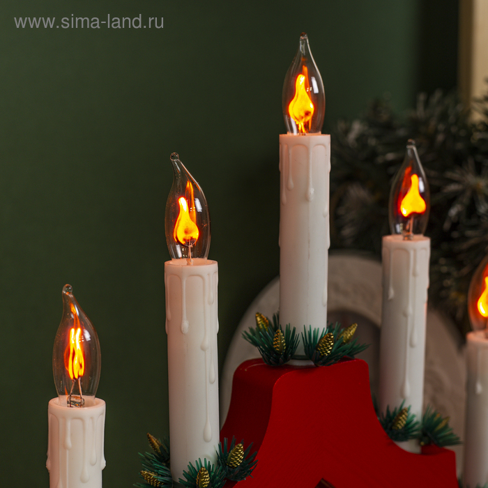 Светодиодная фигура &laquo;Рождественская горка&raquo; 39.5 &times; 33 &times; 5 см, дерево, 220 В, эффект пламени