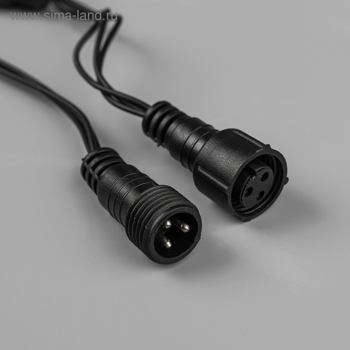 Гирлянда &laquo;Бахрома&raquo; 3 &times; 0.6 м, IP44, УМС, тёмная нить, 160 SMD-LED, свечение белое, 220 В