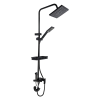 Душевая система ZEIN Z3863, смеситель, верхняя, ручная и гигиеническая лейка, полка, черная 993217 Душевая система ZEIN Z3863, смеситель, верхняя, ручная и гигиеническая лейка, полка, черная 993217