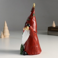 Сувенир полистоун "Дед Мороз в красном наряде, с подарками и колокольчиком" 10,5х9х22,5 см