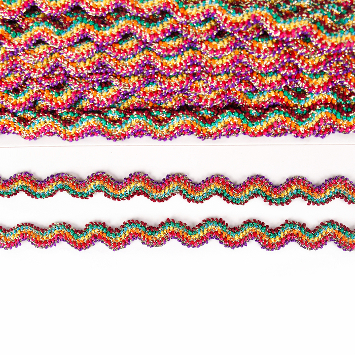 Тесьма многоцветная &laquo;Волна&raquo;, ширина 1,5 см, в упаковке 25 м