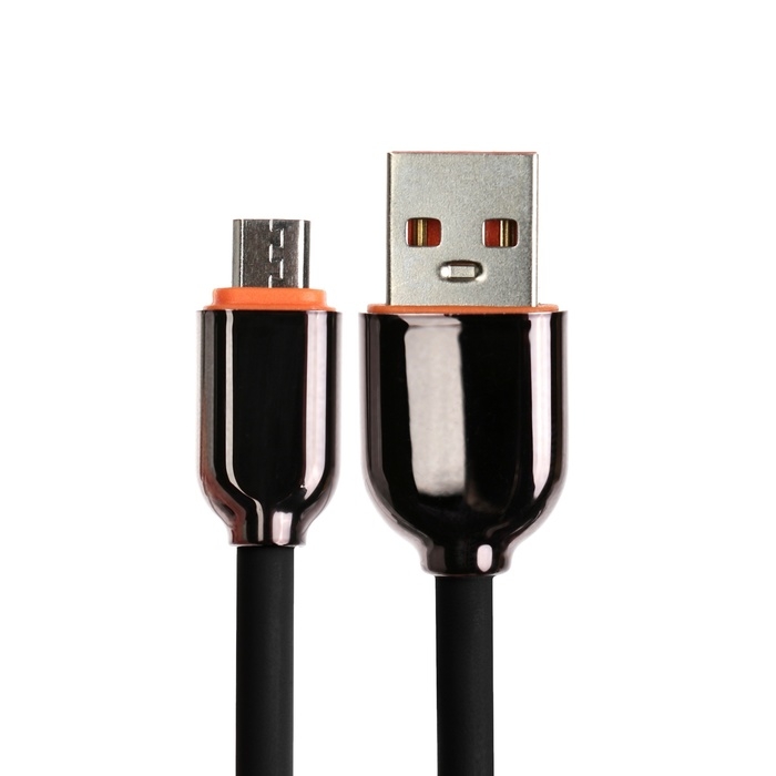 Кабель MicroUSB - USB, 2.4 A, оплётка PVC, 1 метр, чёрный Кабель MicroUSB - USB, 2.4 A, оплётка PVC, 1 метр, чёрный