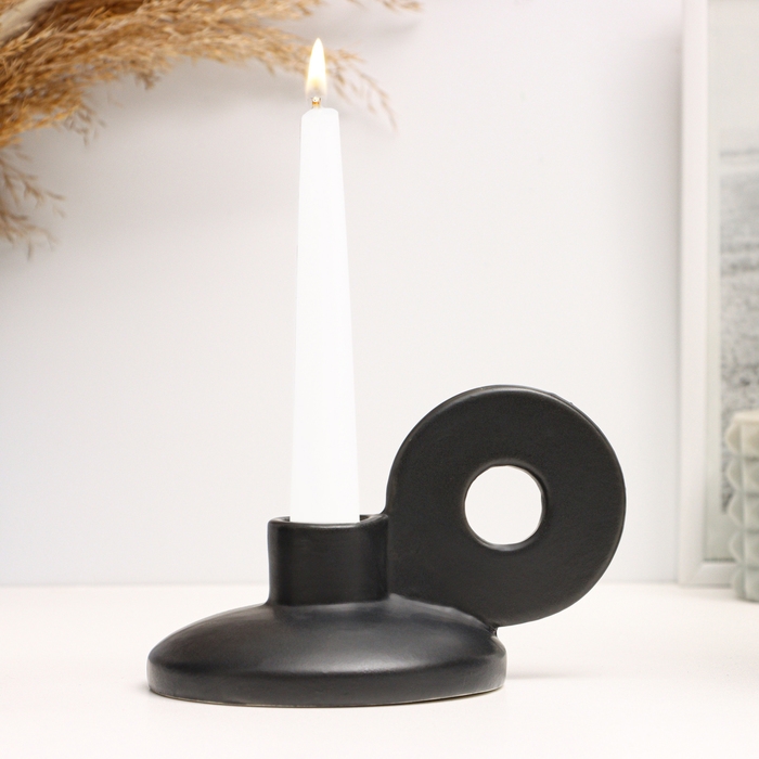 Подсвечник Подсвечник "Лео" черный глянец, 8х13х10см