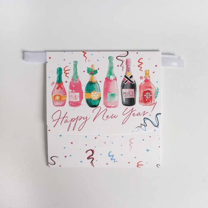 Коробка подарочная новогодняя складная &laquo;Шампанское&raquo;, 16.5 х 12.5 х 5 см, БЕЗ ЛЕНТЫ, Новый год