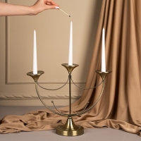 Подсвечник металл &laquo;Герцог&raquo;, на 3 свечи, 44 х 14 х 24 см