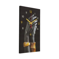 Часы-картина настенные интерьерные "Руки в золотых браслетах", бесшумные, 35 х 60 см