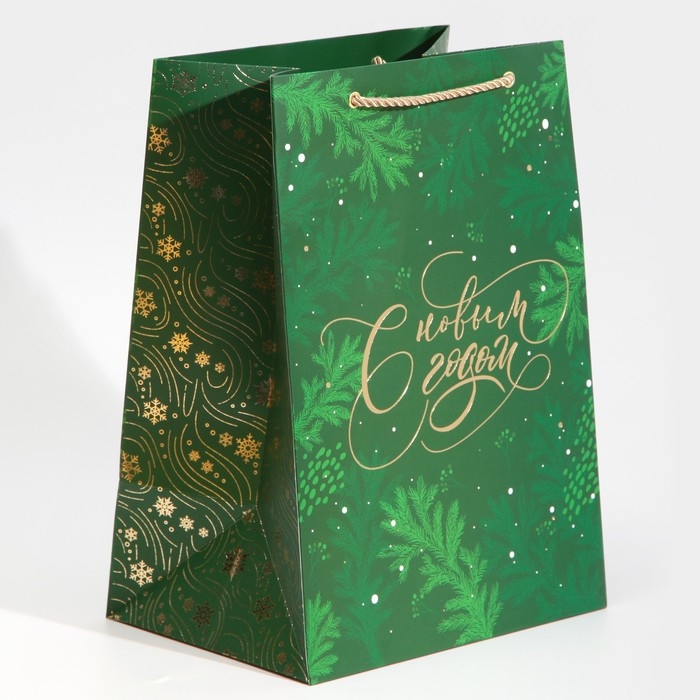 Пакет подарочный новогодний ламинированный &laquo;Яшма&raquo;, 21 х 30 х 15 см, Новый год
