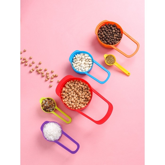 Набор мерных ложек Доляна «Креатив», 6 шт: 250 мл,125 мл, 85 мл, 60 мл,15 мл,7,5 мл, цвет МИКС Набор мерных ложек Доляна «Креатив», 6 шт: 250 мл,125 мл, 85 мл, 60 мл,15 мл,7,5 мл, цвет МИКС