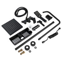 Душевая система ZEIN Z3863, смеситель, верхняя, ручная и гигиеническая лейка, полка, черная 993217 Душевая система ZEIN Z3863, смеситель, верхняя, ручная и гигиеническая лейка, полка, черная 993217