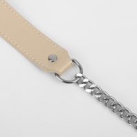 Ручка для сумки, с плоскими цепочками и карабинами, 120 &times; 3 см, цвет бежевый/серебряный