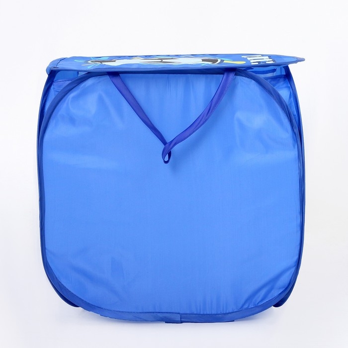 Корзина для хранения игрушек &laquo;Футбол&raquo; с крышкой, 45 х 45 х 43 см, синяя