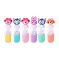 Набор маркеров текстовыделителей 6 штук 6 цветов, в пенале на молнии Зверята Набор маркеров текстовыделителей 6 штук 6 цветов, в пенале на молнии Зверята