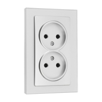 Розетка двухместная TOT Glossy Glass, 10 А, скрытая, без з/к, стекло, серебристая Розетка двухместная TOT Glossy Glass, 10 А, скрытая, без з/к, стекло, серебристая